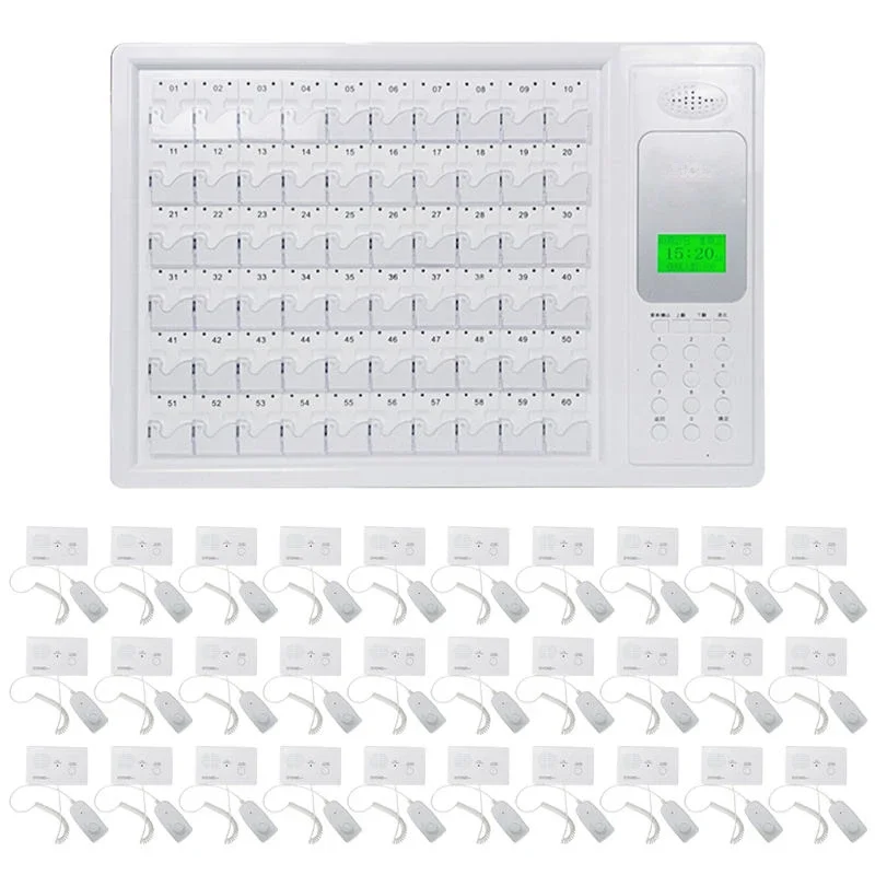 Wired pager system for patient bed head with pull cord