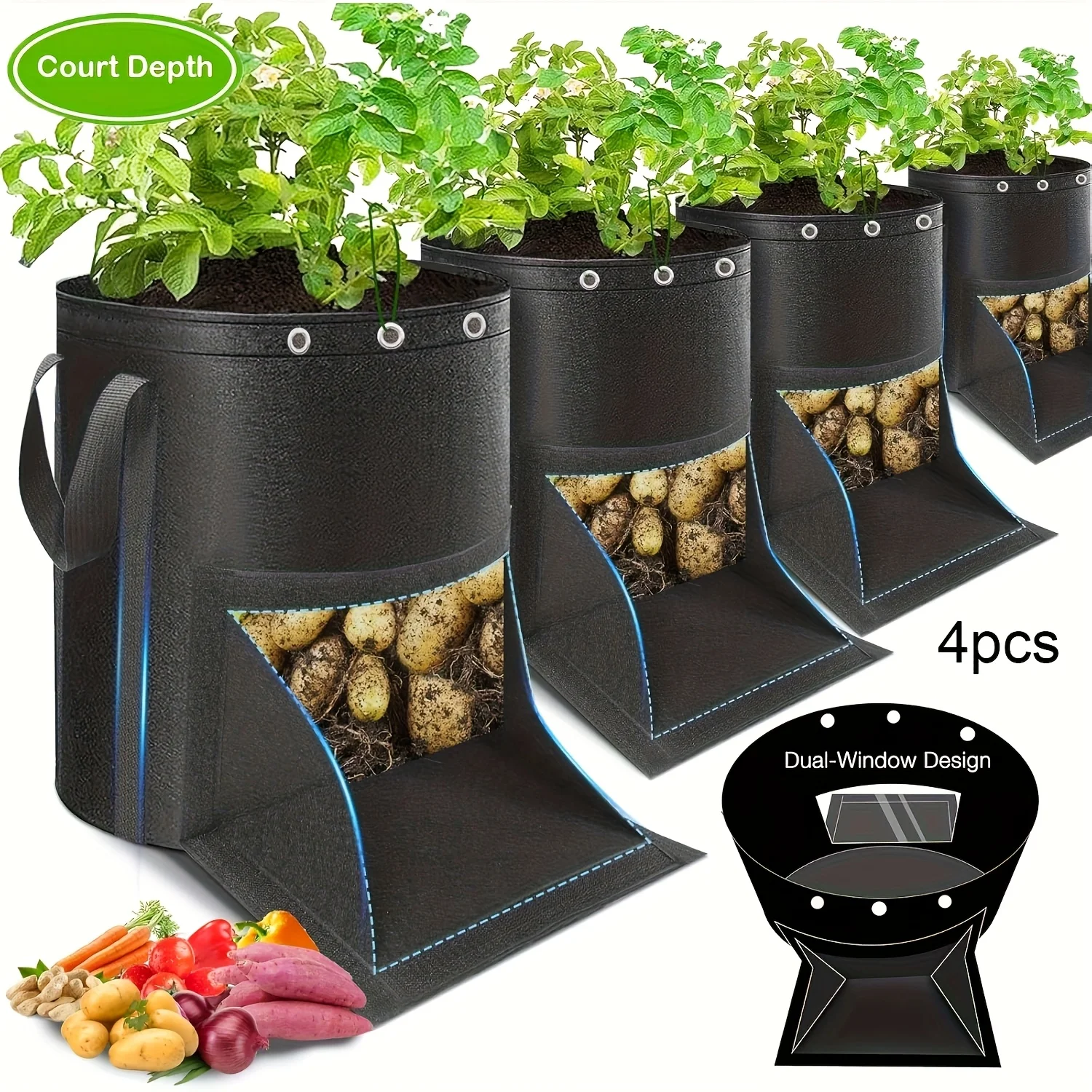 

Heavy-duty Non-woven Potato Planting Bags, High-efficiency Planting Production Containers, Thick and Breathable Fabric Flower