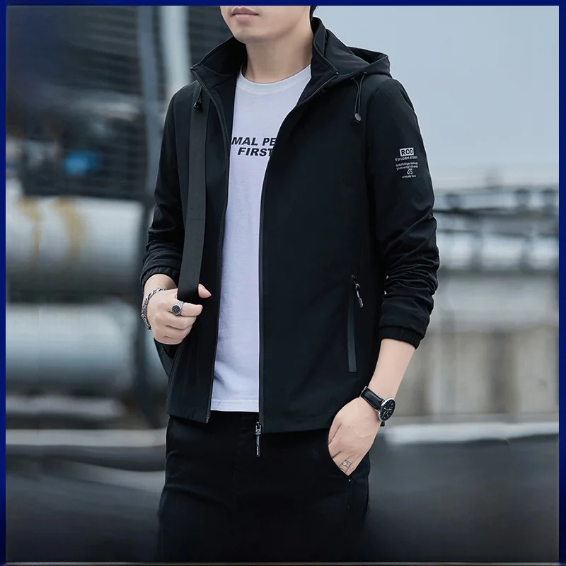 

Men's Fce Lined Jaet Autumn Winter 2025 New Sle Detachable Hood Windproof Faionable Outerwear Stand Fit Long Sve