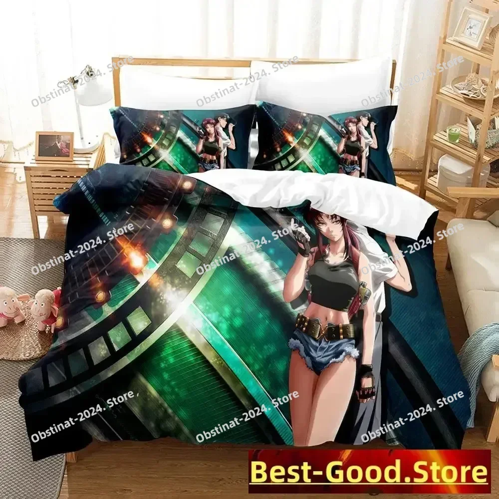 

2023 Black Lagoon Bedding Set Print With Pillowcase Bed Duvet Cover Soft Single Double Queen Super King Size Adult Kid Bedroom