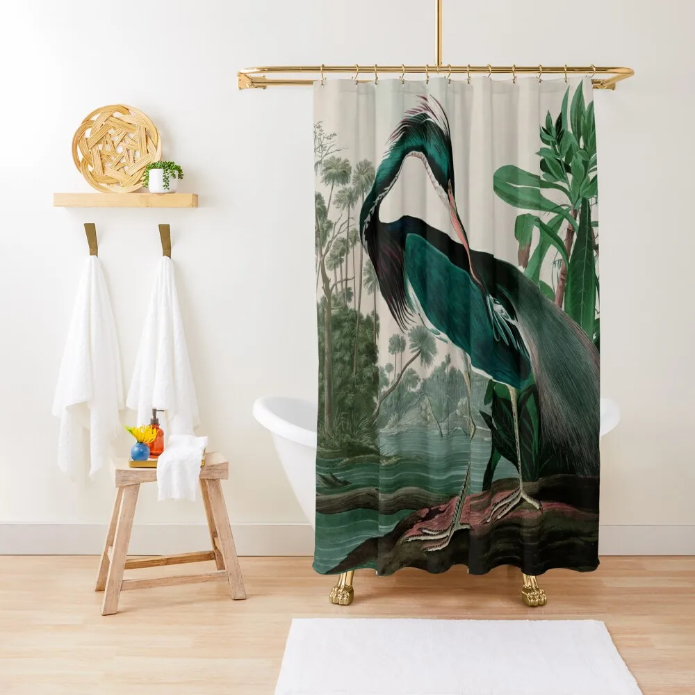 

Louisiana Heron Birds of America Audubon Illustration Bird Lovers Gift Shower Curtain Modern Showers For Bathroom Curtain