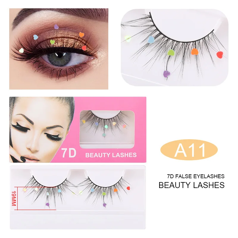 Faux Nertsen Wimpers Met Vlinder Makeup Tools 3D Volledige Strip Gekleurde Strip Make-Up Charmante Valse Wimpers Lichtgevende Lash Voor party