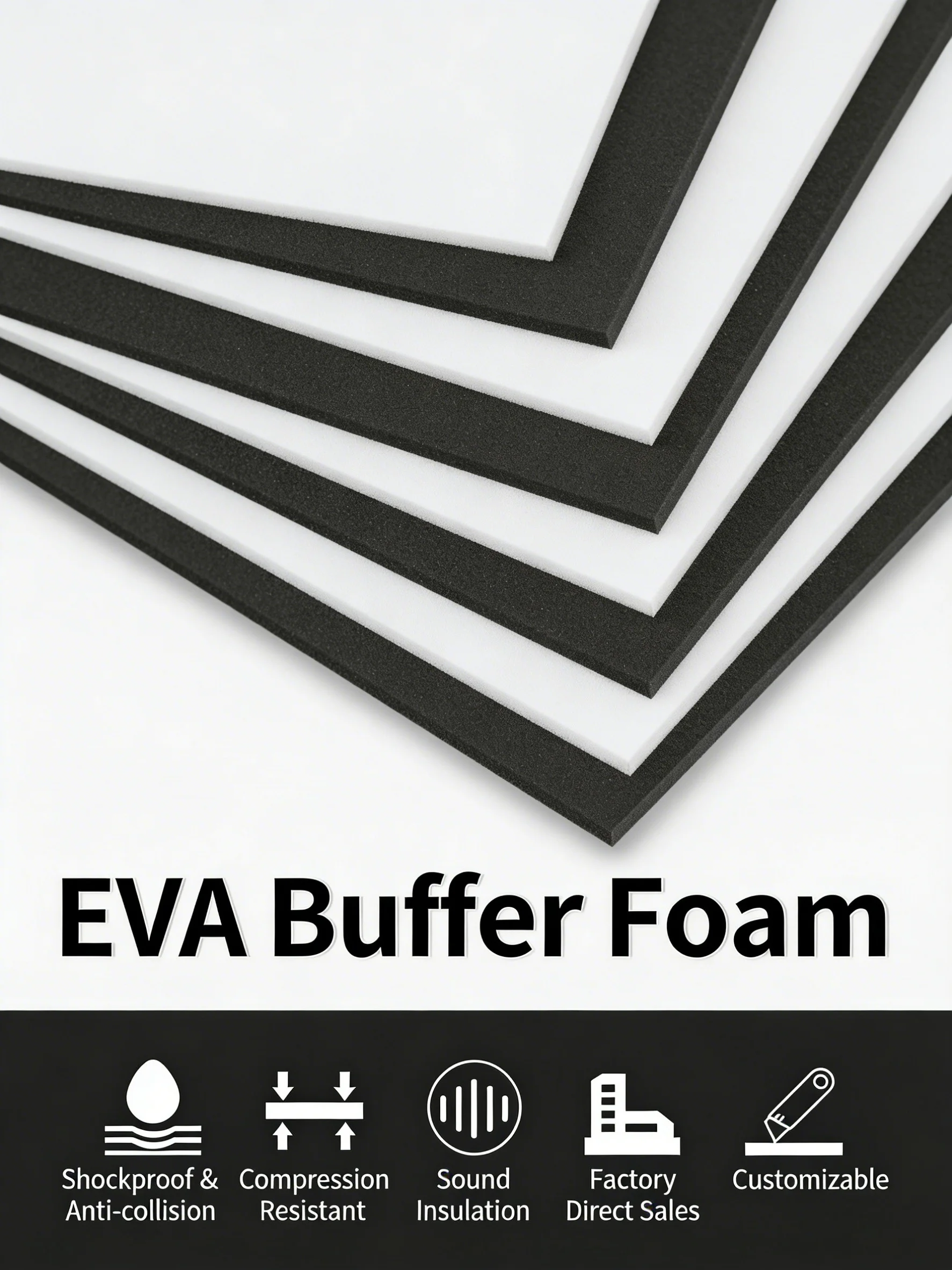 Tappetino in spugna EVA ad alta densità senza colla, imbottitura in schiuma senza adesivo, fodera per cuscino anticollisione, antiurto e resistente all'usura