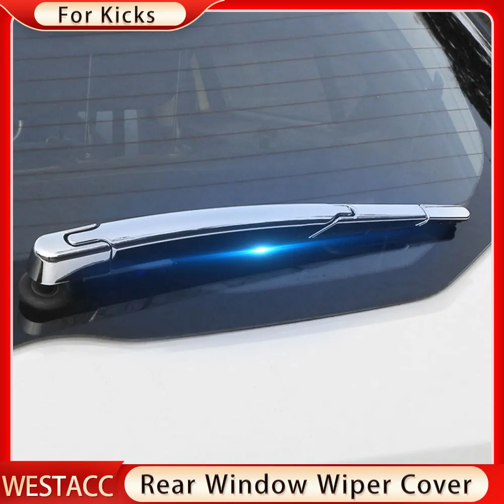 

ABS хромированный Автомобильный задний стеклоочиститель для Nissan Kicks 2017-2021, задний стеклоочиститель, ветрозащитная наклейка, аксессуары