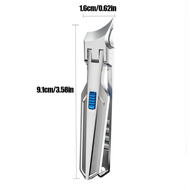 Grote opening, schuine nagelknipper, superscherpe en stevige vingernagel- en teennagelknipper, met spatwaterdichte opslagruimte