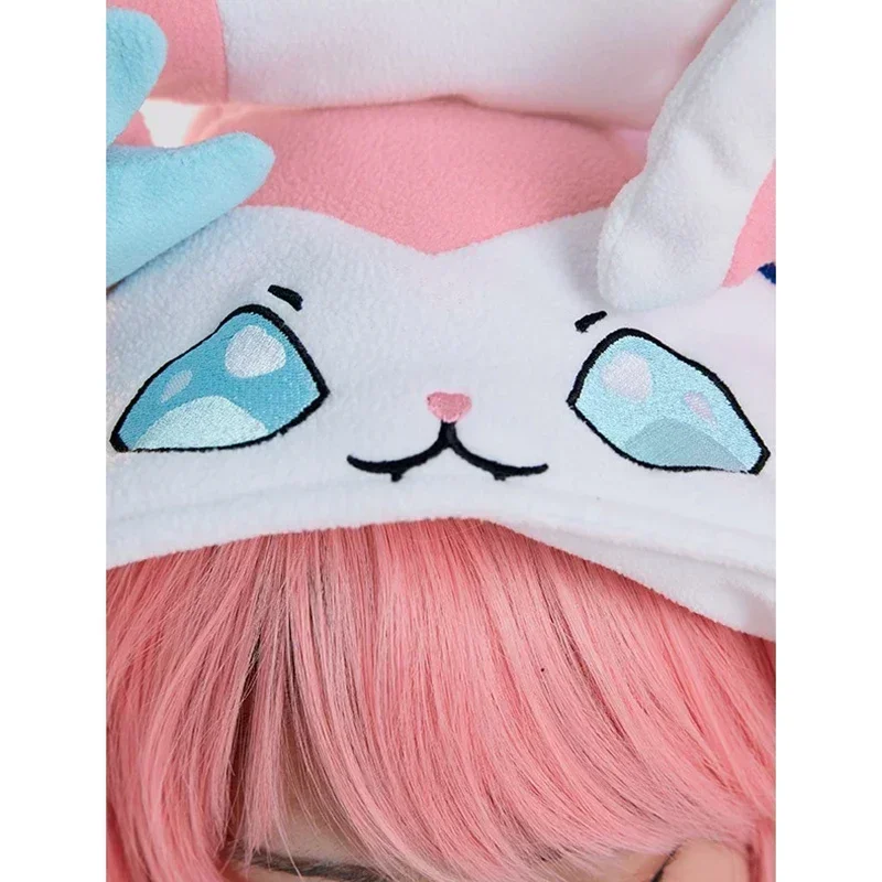 Anime Sylveon Cosplay Kawaii Halloween Cloak  Hooded Blanket Live Youtuber Ninfia Nymphali Costume for Women Girl