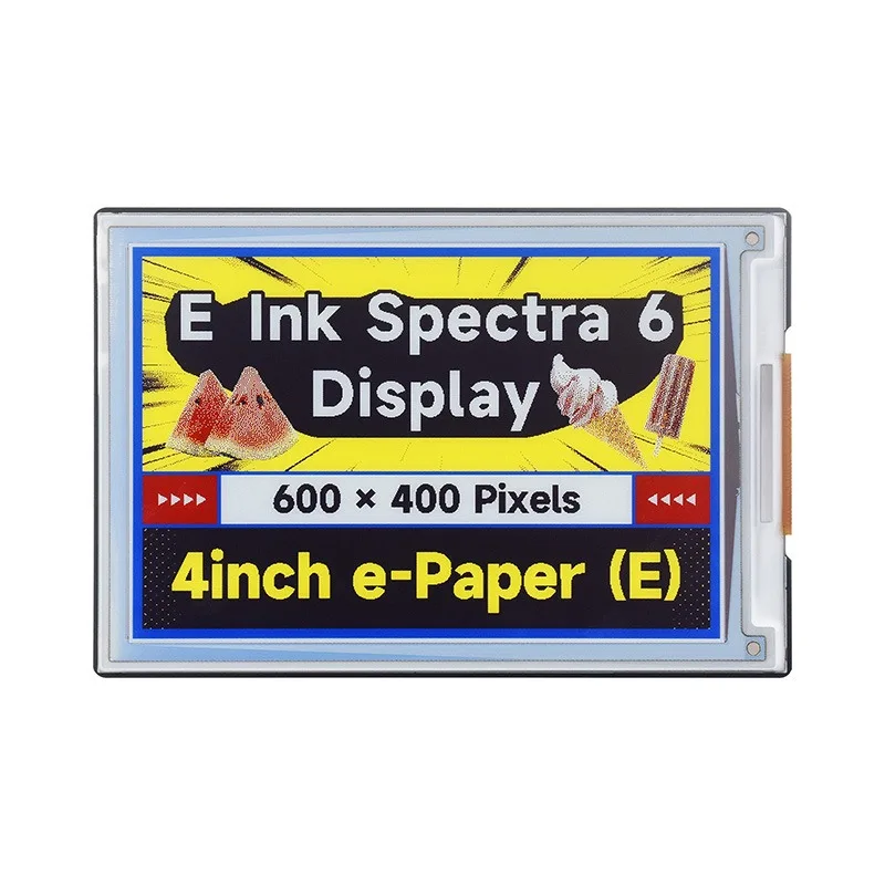 Embedded 4 Inch Full Color E-Paper Module E6 6-Color High Gamut 600×400 Low Power Display Screen Accessory