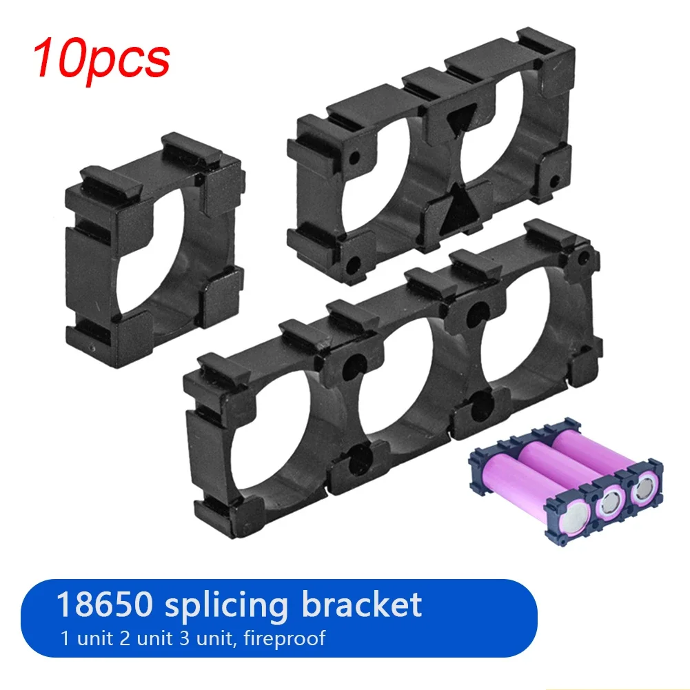 10pcs 18650 Lithium Cell Cylindrical Battery Case Holder Batteries Pack Plastic Holder Bracket For DIY Battery Pack Fireproof