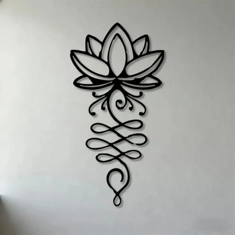 CIFBUY Wandkunst aus Eisen, Lotusblume, Metalldekor, minimalistisches Geschenk für Zuhause, minimalistischer rustikaler Akzent für den Innenbereich
