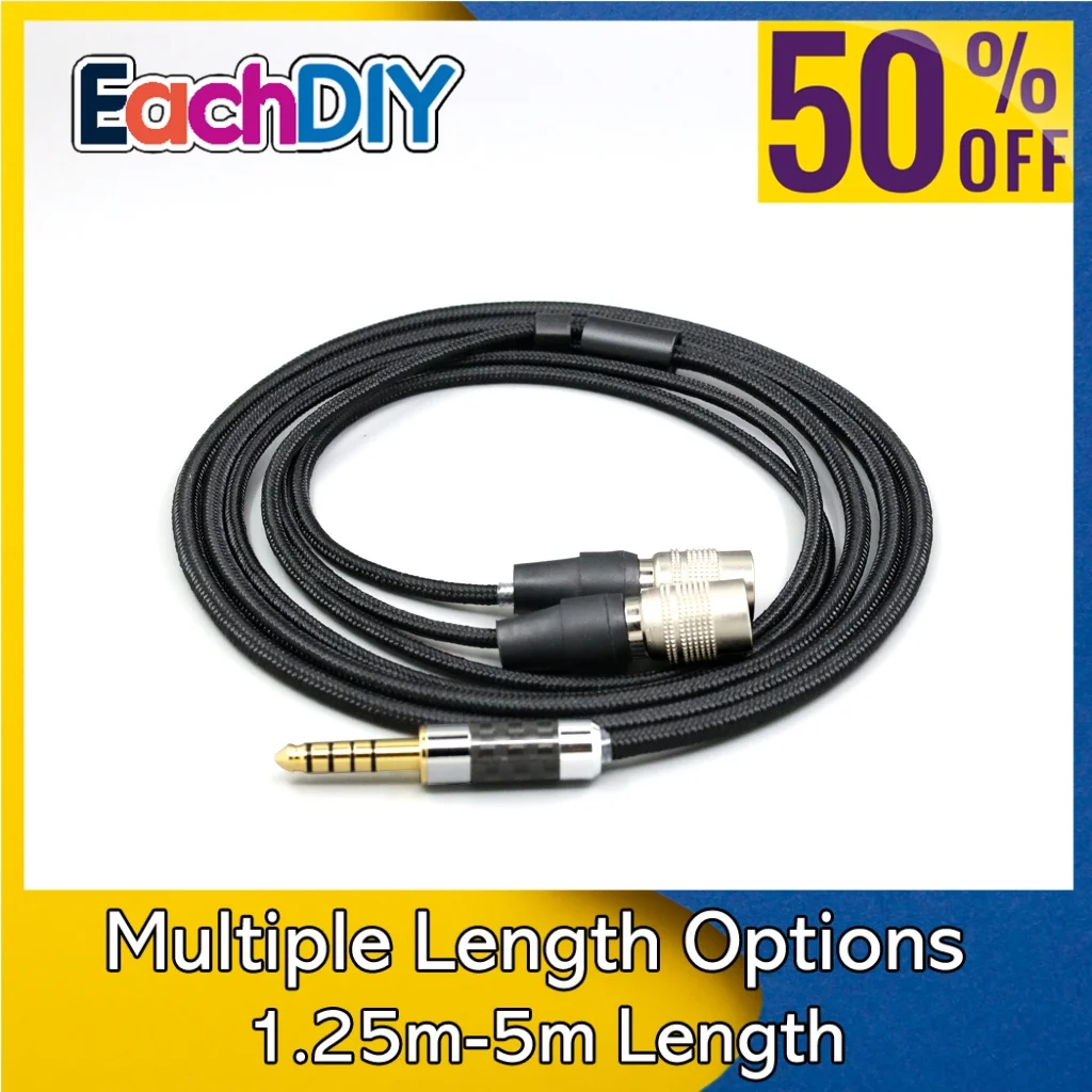 Super Soft Headphone Nylon OFC Earphone Cable For  Dan Clark Audio DCA NOIRE 2 RT XO AEON STEALTH E3 EXPANSE Headphone LN007545