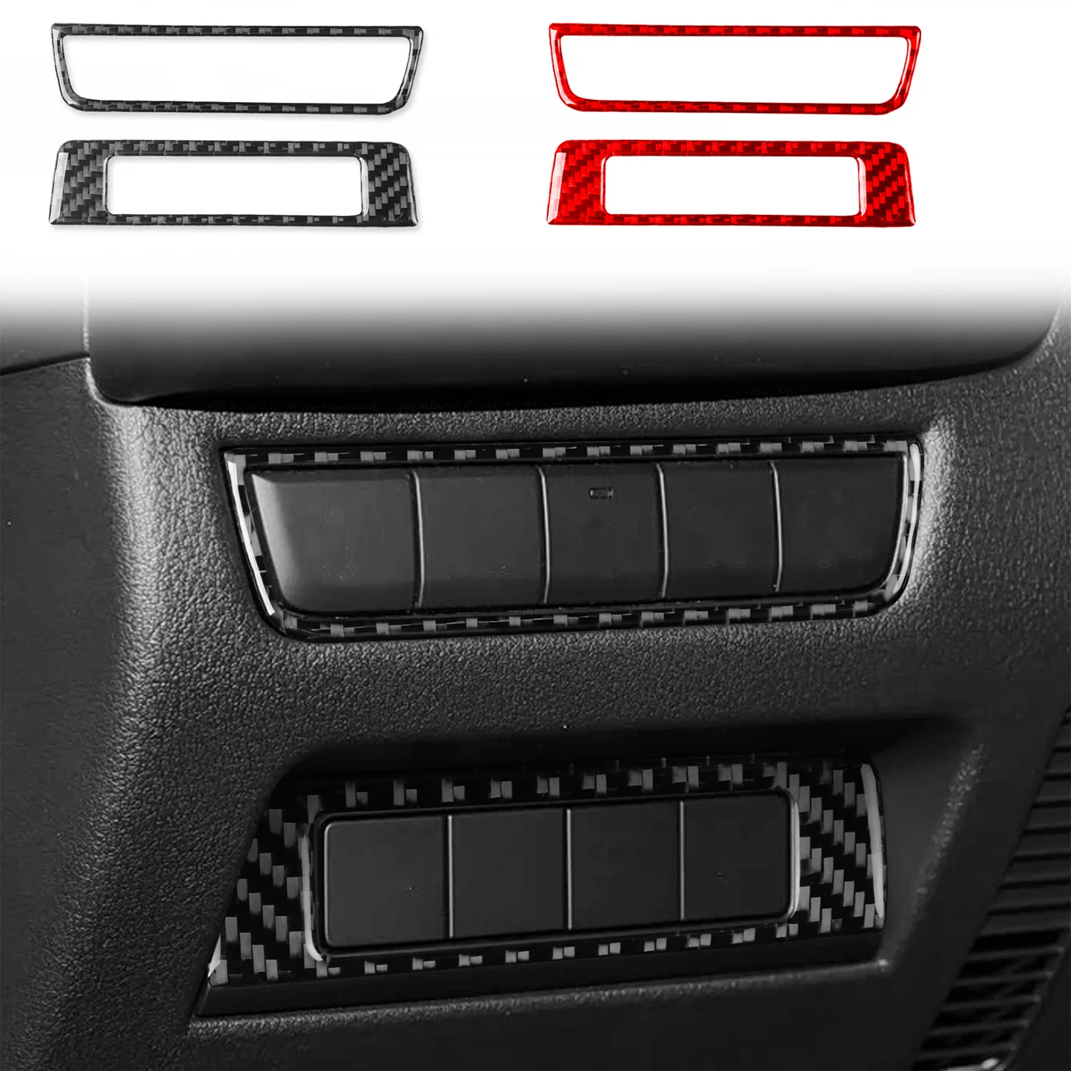 LHD! For Mazda CX-50 2022-2026 Carbon Fiber Headlamp & Parking Radar Control Frame Cover 2PCS Car-Styling Interior Accessories