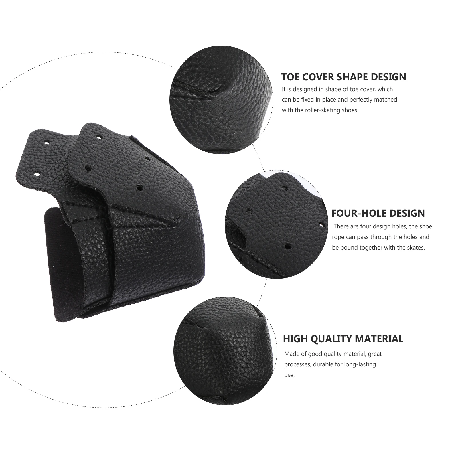 

Roller Skates Toe Covers Protective Caps Replaceable Front Accessory Durable Shoe Protector With 4 Holes For Long Use