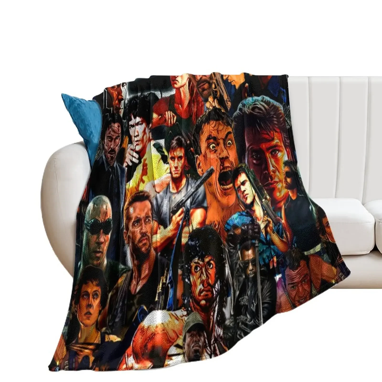 Collage Of Action Heroes Throw Blanket Plaid Bed linens Blankets Sofas Of Decoration Blankets