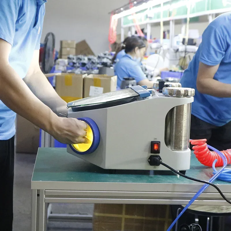 Dental Twin-pen Double Pen Fine Sand Blaster Sandblaster Unit With LED Bulb 2 Tanks