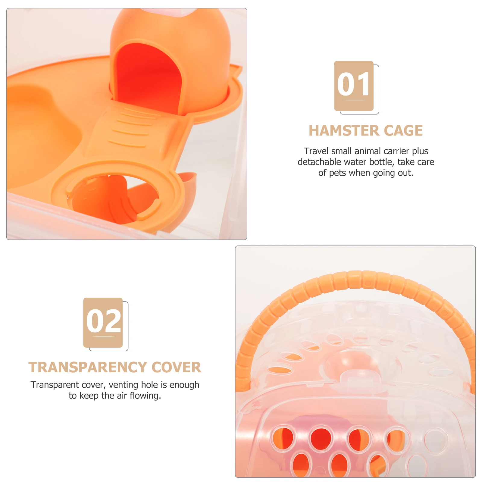 

Portable Pet Cage Carrier for Hamsters Chinchillas Small Animals Outdoor Travel Handcage Venting Hole Compact Practical Handles