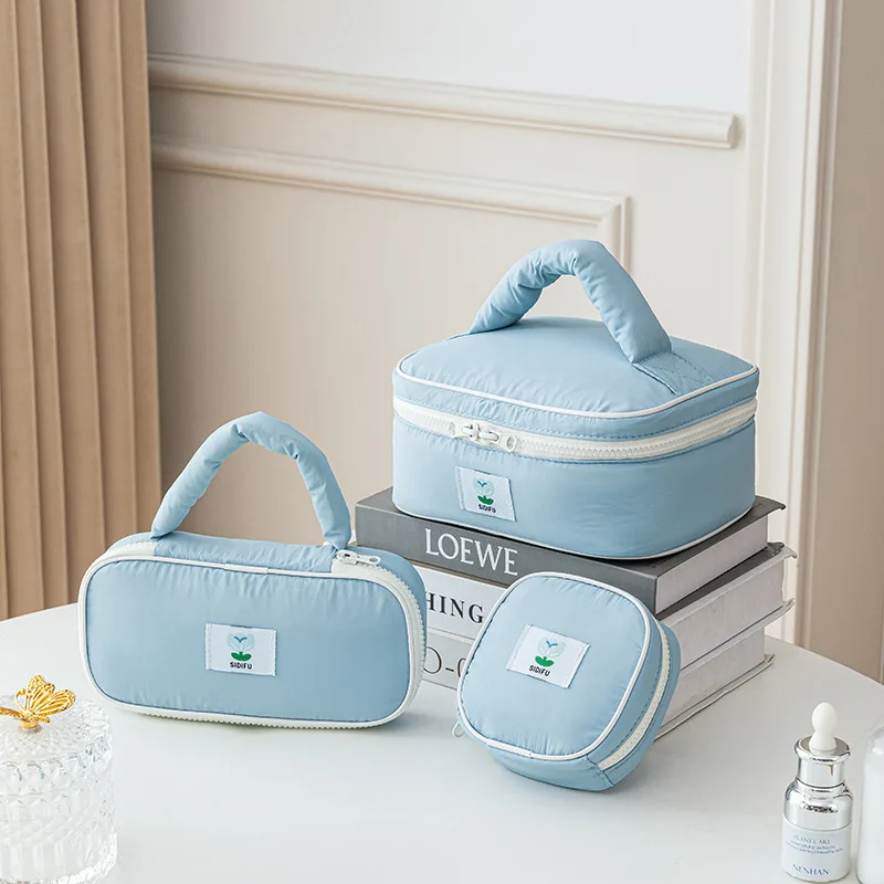 Large Capacity Storage Bag Women Cosmetic Organizer Handbag Bathroom Stationery Bag Soft Waterproof Travel Portable Makeup Bag