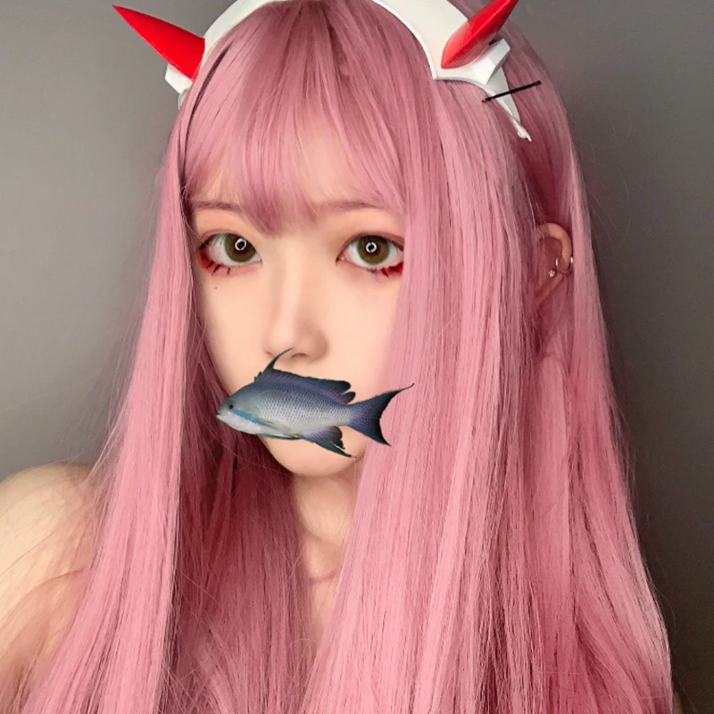 

Harajuku Kawaii Lolita парик для девочек, милые длинные прямые парики из синтетических волос, костюм для косплея, парики + шапочка для парика