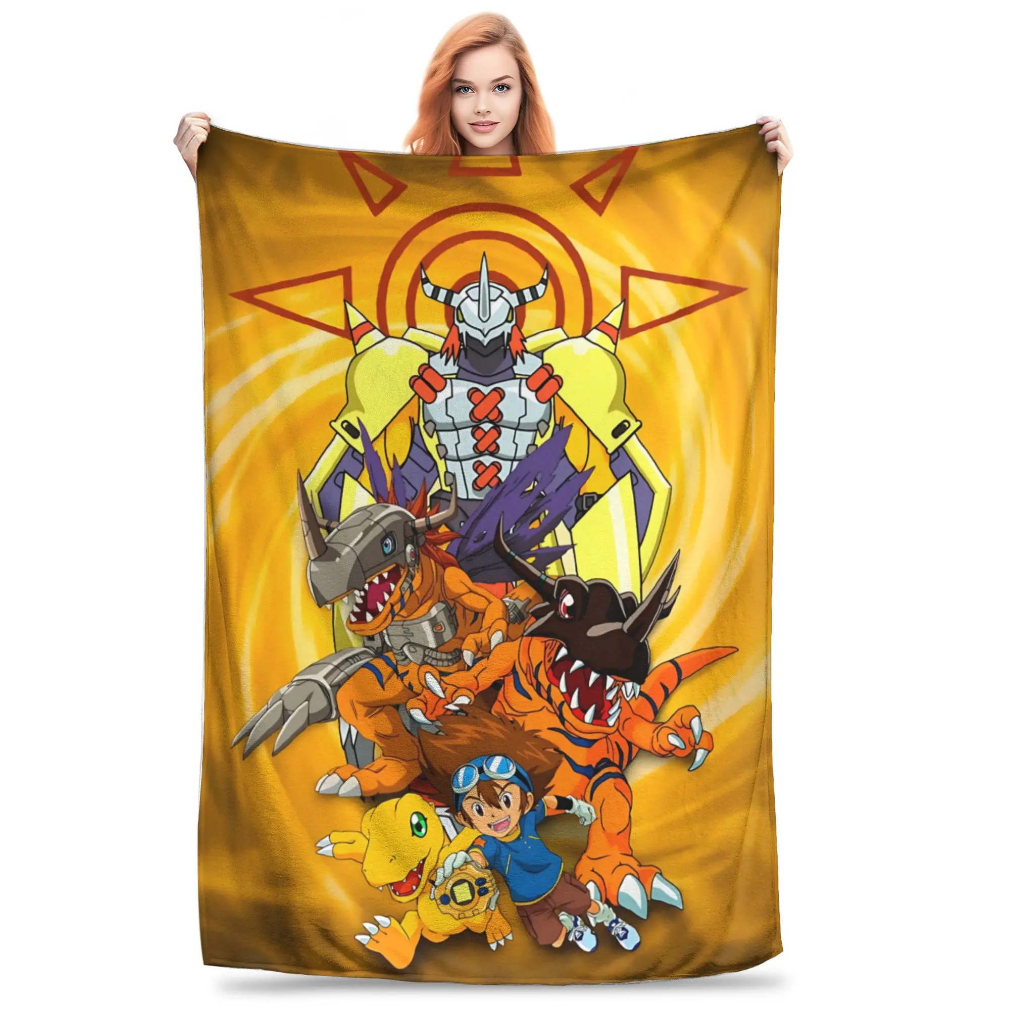 1PC Home Digimon Adventures Blanket Throw Blanket  Novelty Warm Blanket All Season Gift
