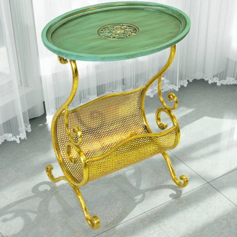 French Light Luxury Side Table, Sofa End Table for Living Room, Balcony Coffee Desk, Aesthetic Home Decor Accent Piece