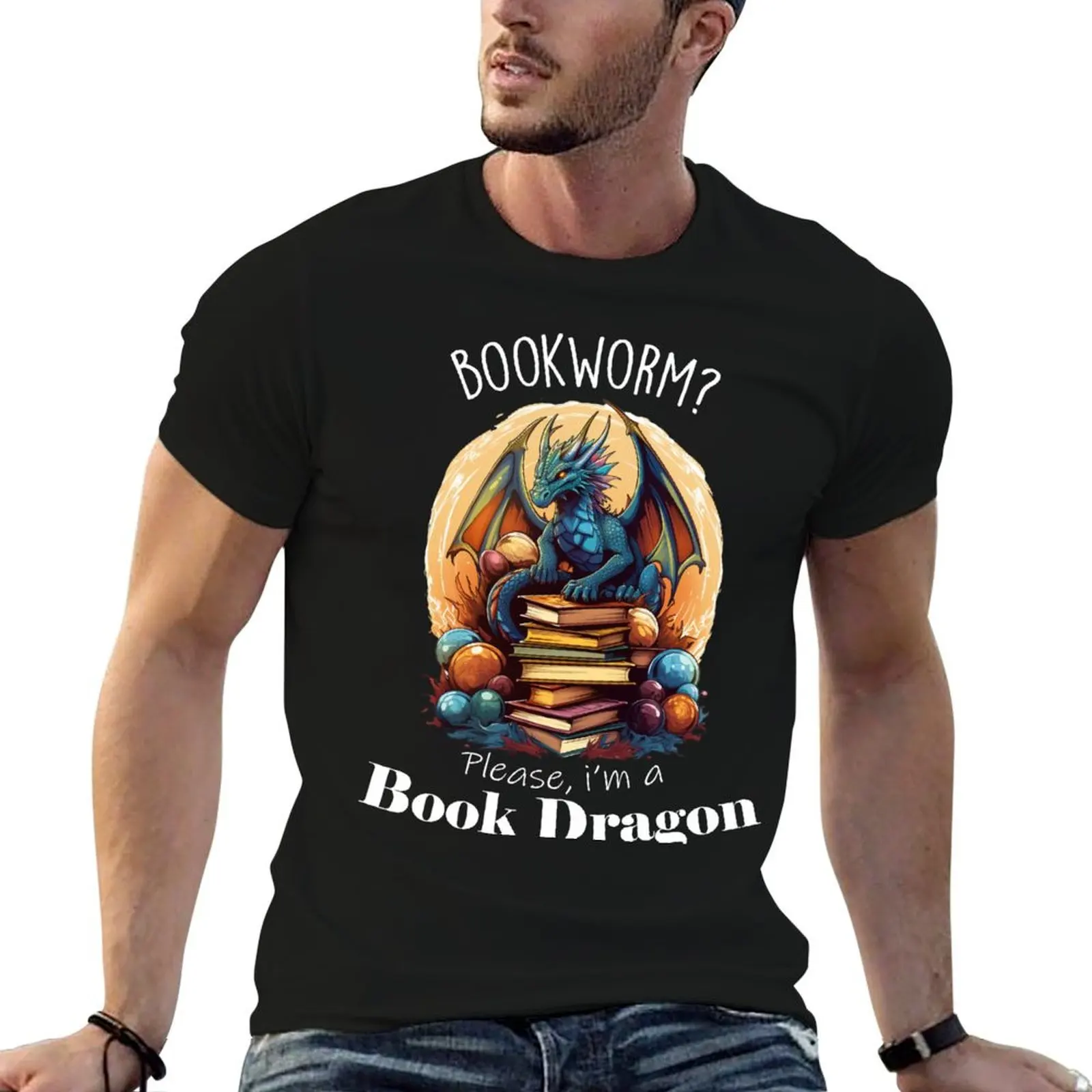 

Book 100% shirt T-Shirt Dragon t pack Book cotton I'm Lair: tshirt a Dragon's Please, Bookworm cotton