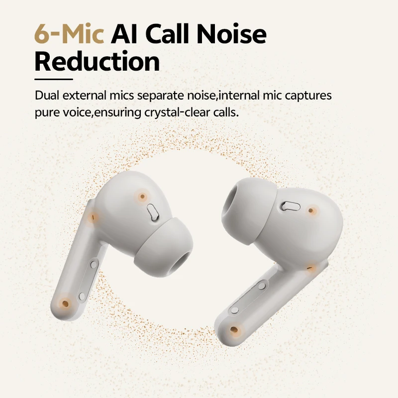 QCY Buds ANC -45dB التكيف إلغاء الضوضاء سماعة لاسلكية تعمل بالبلوتوث 5.4 سماعات الأذن 6 ميكروفونات اتصال واضحة 10 مللي متر سائق ديناميكي سماعة 25 ساعة #3