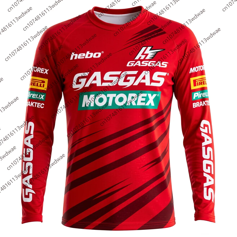 NUEVA Camiseta de Motocross GASGAS con Textura de Rayas Hebo Motorex de Secado Rápido y Transpirable para Motocross y Off-Road, Ideal para Entusiastas de las Carreras