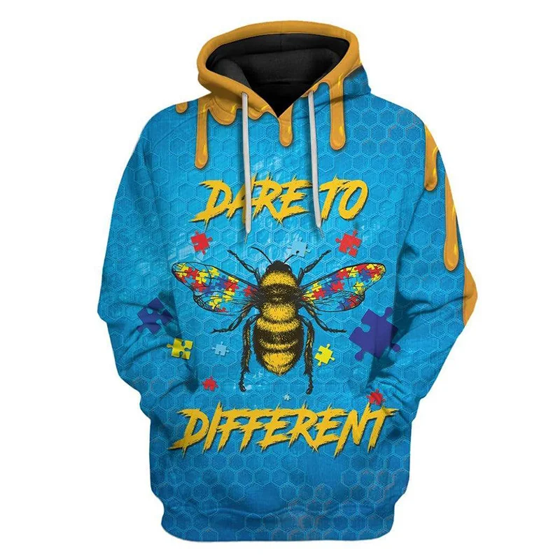 New Winter 3D Animal Bee Honeybee Printing New In Hoodies & Sweatshirts Children Fashion Funny Streetwear Hooded Hoody Clothing