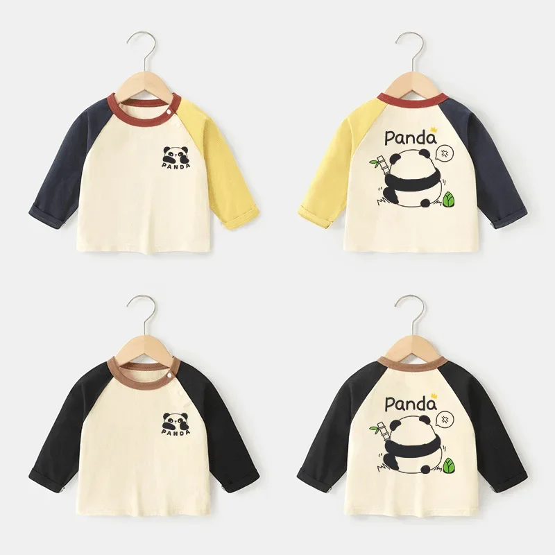 Baby Girls Boys Long Sleeved T-shirt Kids Cartoon Top Tees Toddler Bottoming 2024 Spring Fall Children's Clothes Casual