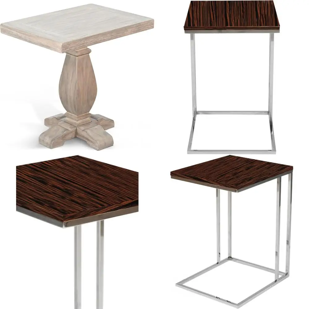 طاولة جانبية للكرسي من خشب القمح مستطيلة - تصميم حديث لمساحات المعيشة المنزلية #1