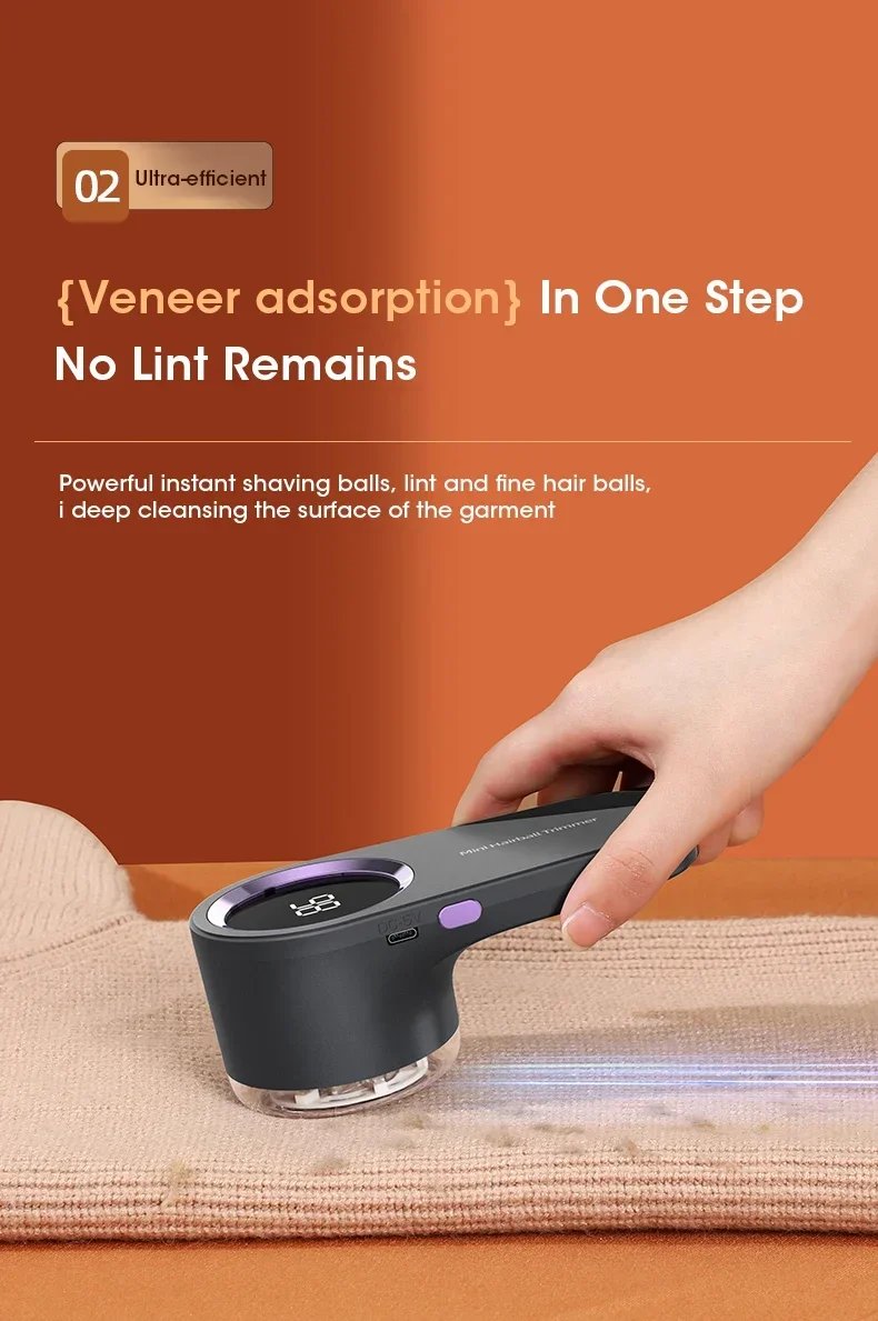 Lint Remover für Kleidung LED Digital Elektrische Pellet Flusen Entferner USB Aufladbare Fuzz Stoff Rasierer Pullover Dropshipping – Detail 3