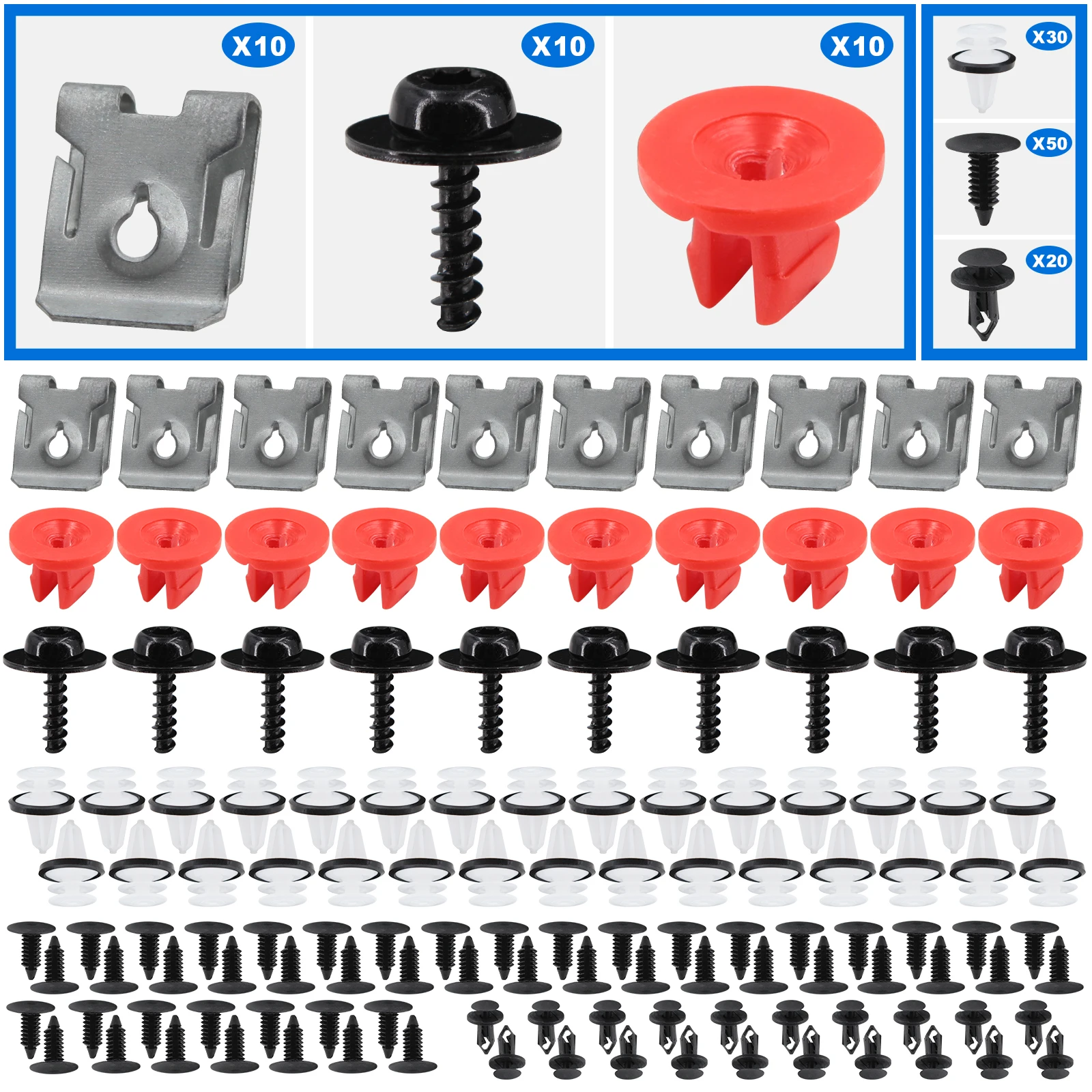 Engine Splash Shield Screw Bolt Nut Clip Kit T30 Torx Head Undertray Cover Screw Set, for Ford Focus C-Max Lincoln Explorer