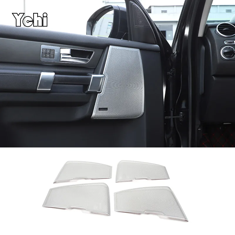 

Stainless steel Car Door Stereo Speaker Cover Sticker Trim horn Audio For Land Rover Discovery 4 LR4 2010-2016 Car Accessories