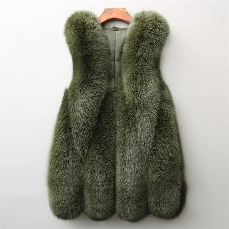 Long Faux Fur Vest Fluffy New Arrival Jacket Plus Size Women Slim Fake Fur Coats High Quality Artificial Fur Gilet Jacket Teddy