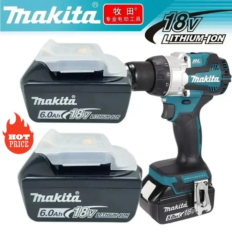 

Original Makita 18V 5.0A/ 6.0Ah Rechargeable Lithium Ion Battery With Battery indicator for Makita BL1830 BL1840 BL1850 Power