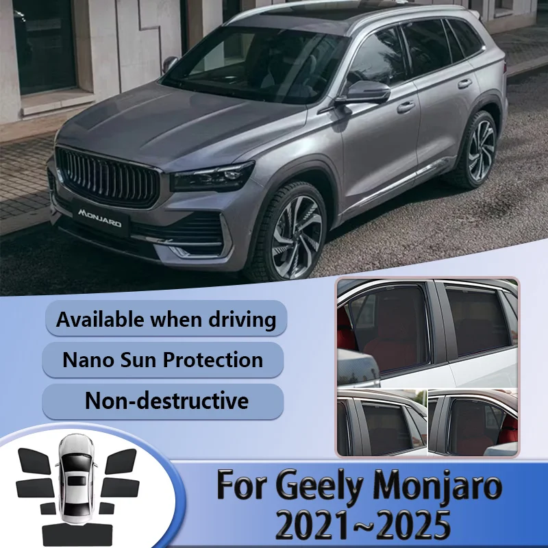 

Автомобильные сетчатые солнцезащитные козырьки для Geely Monjaro, аксессуары 2021 2022 2023 2024 2025, солнцезащитные козырьки на заказ, солнцезащитные шторы, автозапчасти
