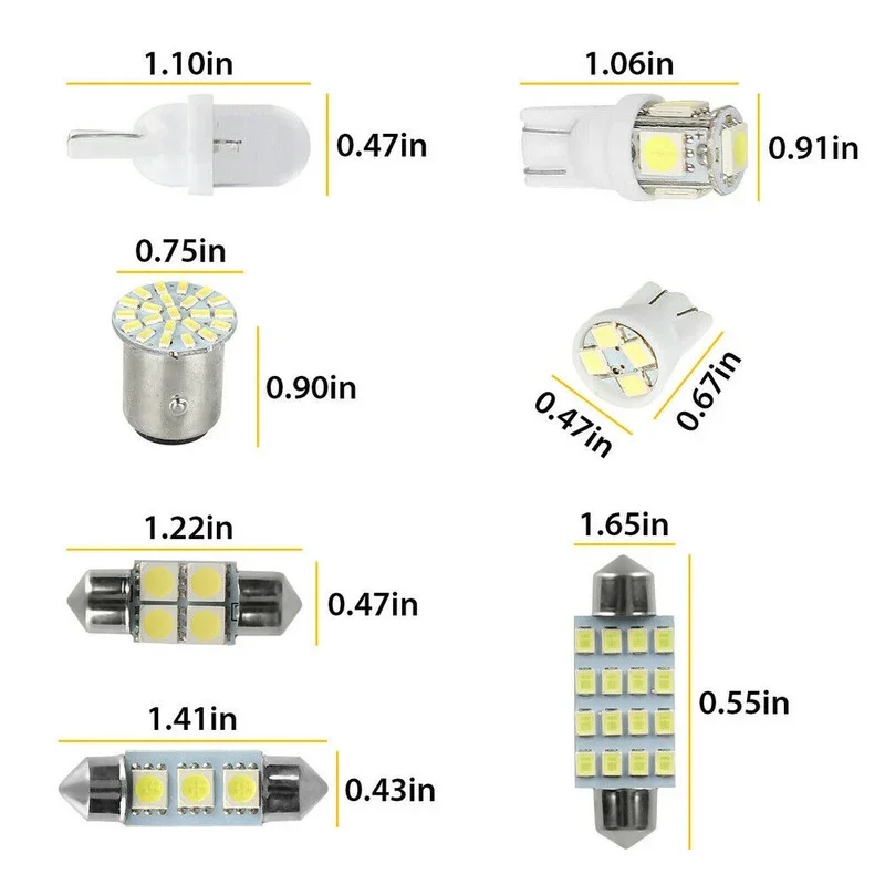 28Pcs White LED Light Bulbs Kit For Car Auto Interior Dome License Plate Lamp Replacement Car Interior Accessories Universal