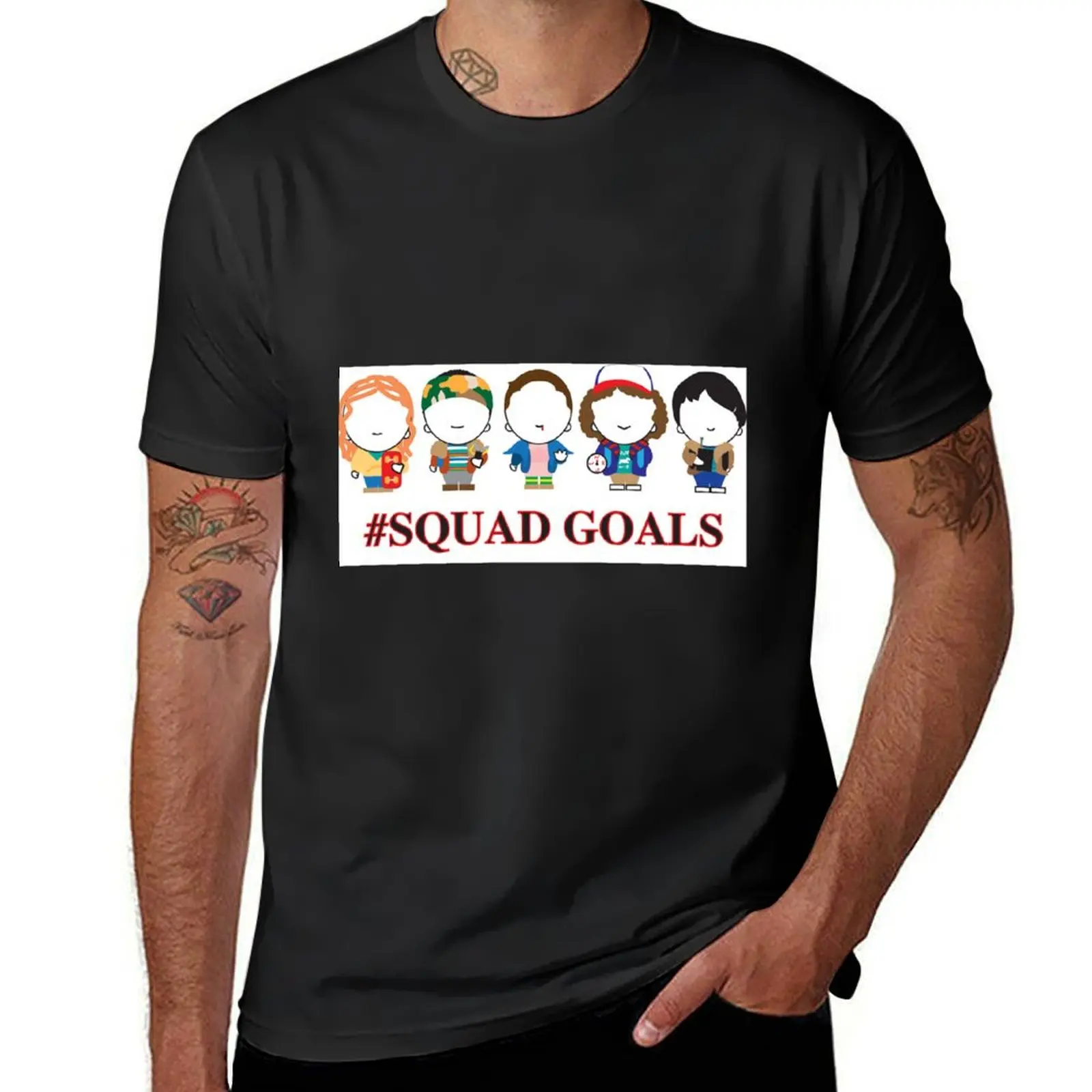 

#SQUAD GOALS T-Shirt Short sleeve tee anime clothes boys whites mens t shirt graphic