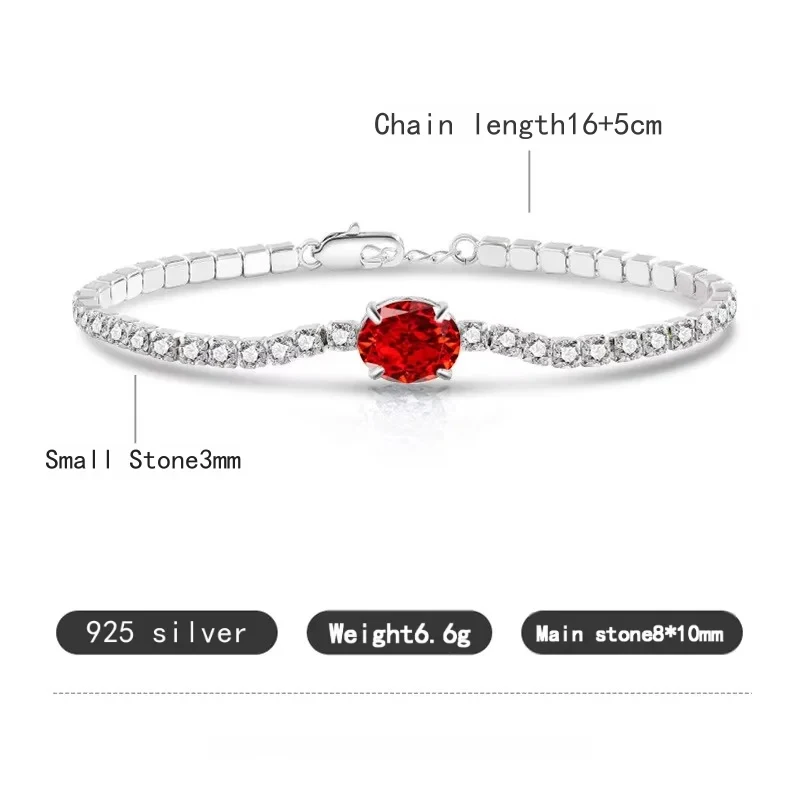 

2026 New Hip-Hop Style Ice Crystal Tennis Bracelet - Women's Ice Flower Cut 925 Sterling Silver Chain - Exquisite Jewelry