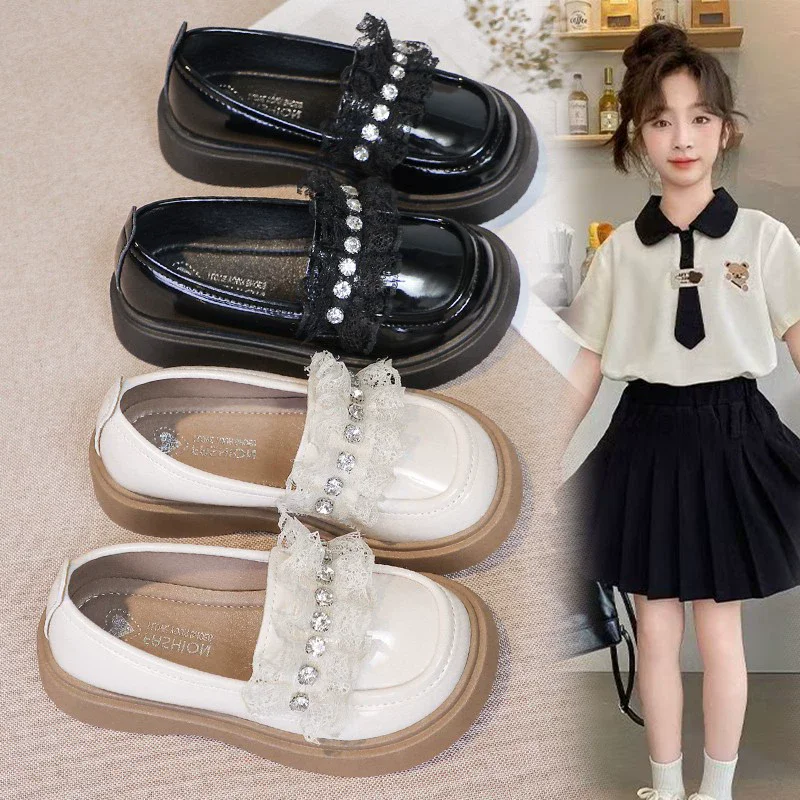 Kids PU Leather Shoes 2026 Spring Autumn Fashion Girls Casual Princess Flats Soft Loafers School Student Children shoes