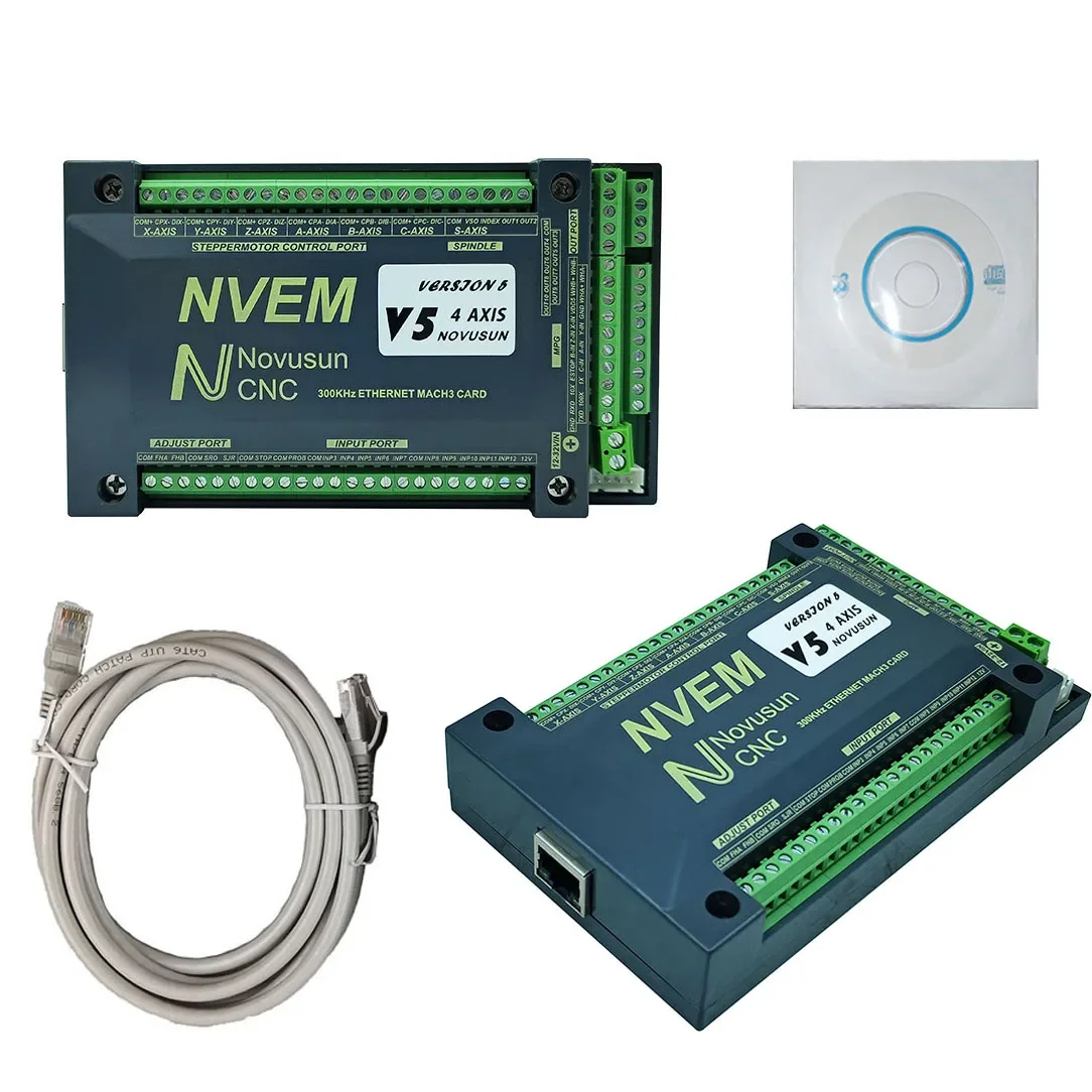 Upgrade baru V5 NVEM Mach3 kartu kontrol mesin ukiran 300KHz port jaringan cocok untuk pengontrol CNC 3456 tampilan sumbu