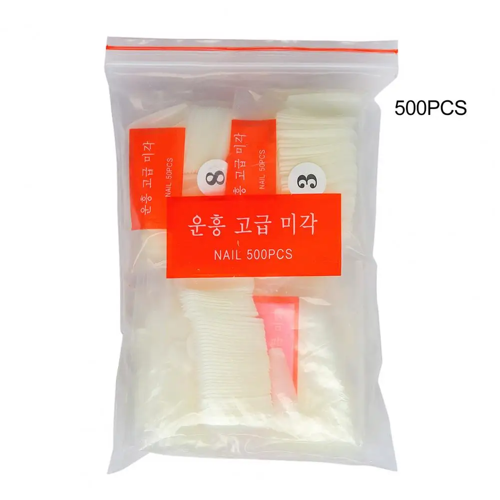 500Pcs Fake Nails Anti-breaking Long-lasting DIY Clear Long Full Cover Fake Finger for Nail Salon