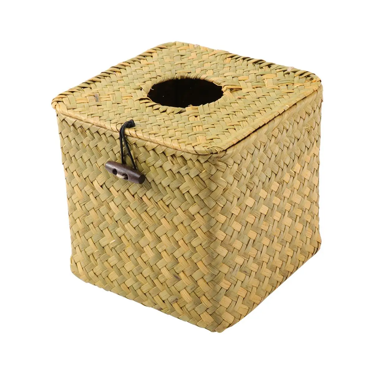 

Seagrass Paper for Home Office Car Decor with Handwoven Tissue Seagrass Napkin Holder Box Lid Tissue Box Storage Basket