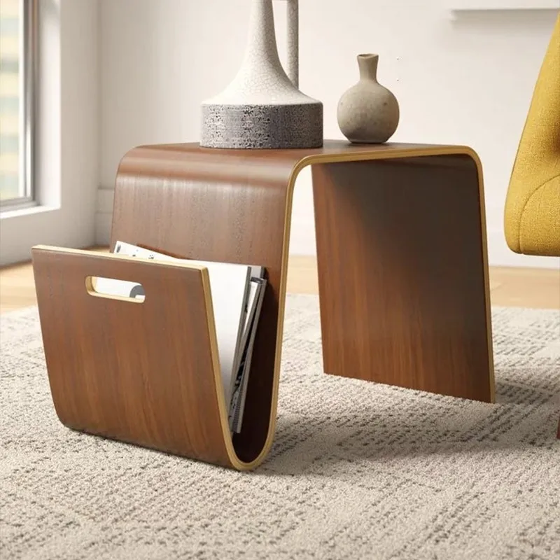 Curved plywood coffee table mid-century modern living room furniture solid wood coffee table wood