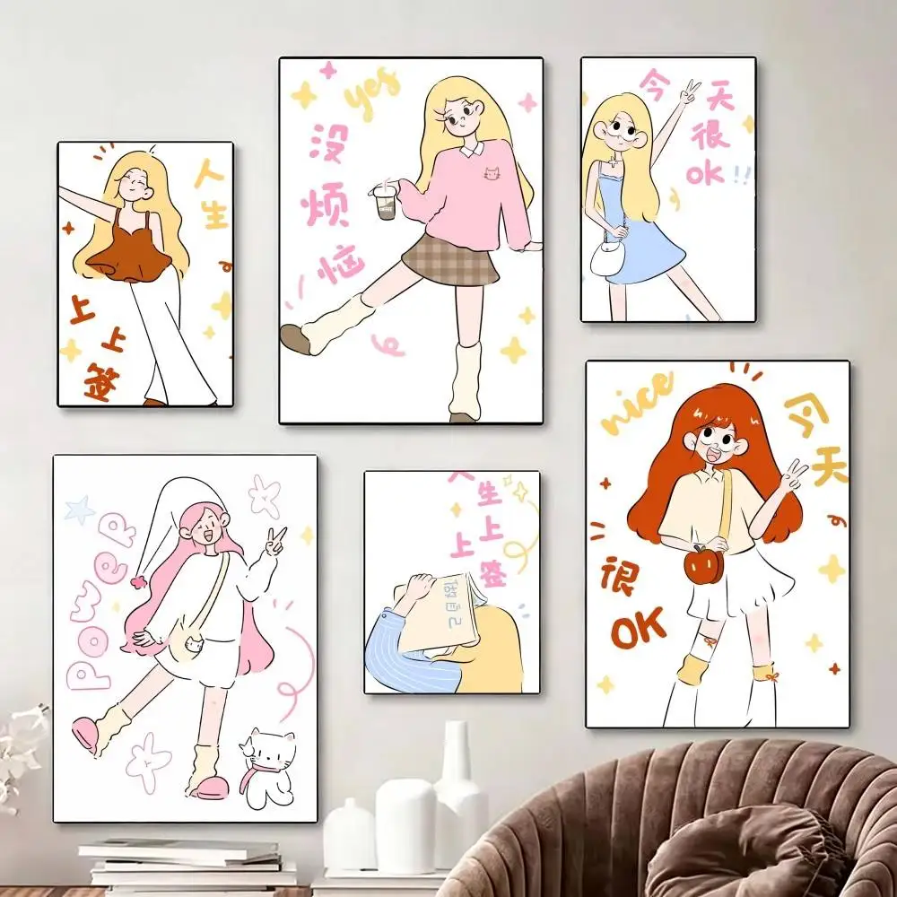 

C-Graffiti G-Girl Poster Perfect Space Sticker Self Adhesive for Office Home Theater Wall Art Decor Fancy Gift