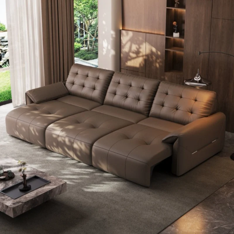Modern Electric Control Sofa Bed Popular Luxury Multi-Functional Living Room Furniture Set Leather Sofa Bed Couches for Home