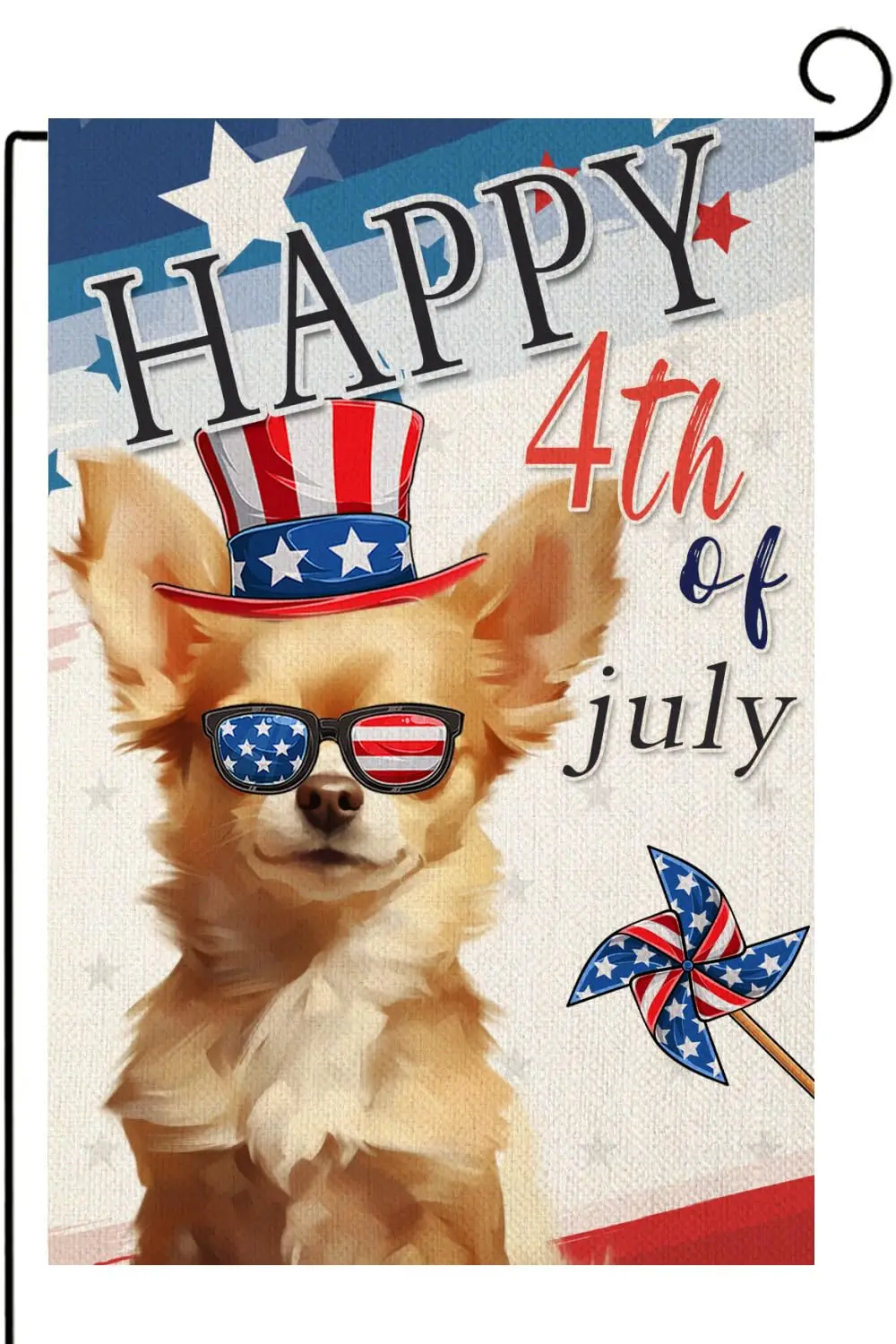 Chihuahua Funny Flags Dog Garden Flags 12x18 Double Sided, Happy 4th of July Outdoor Flag, American Flag with Loyal Cute Spectac