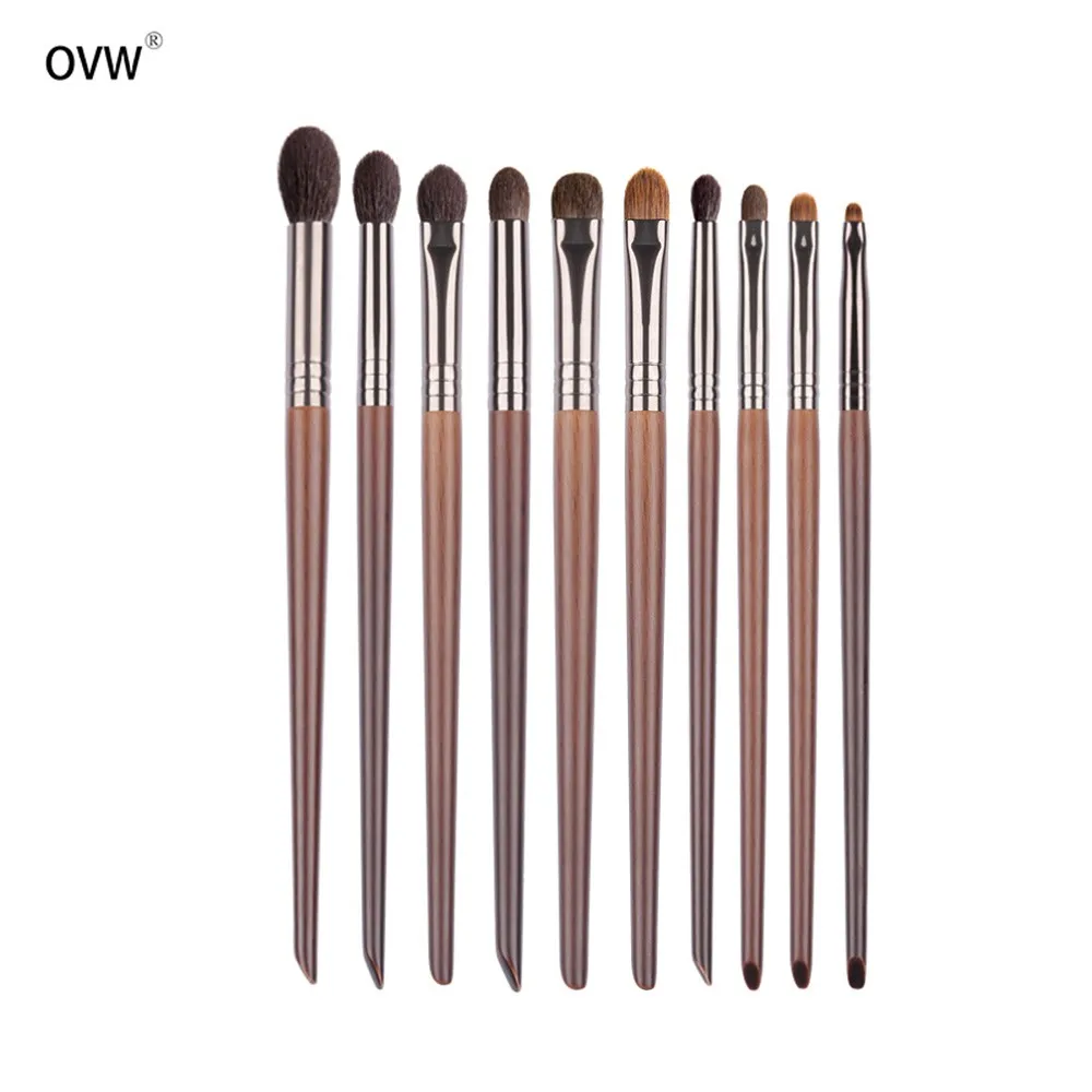 OVW 10pcs Professional Eye Shadow  Eyeliner Blender Detail Short Shader Eyelid Cream Beauty  Brush Set