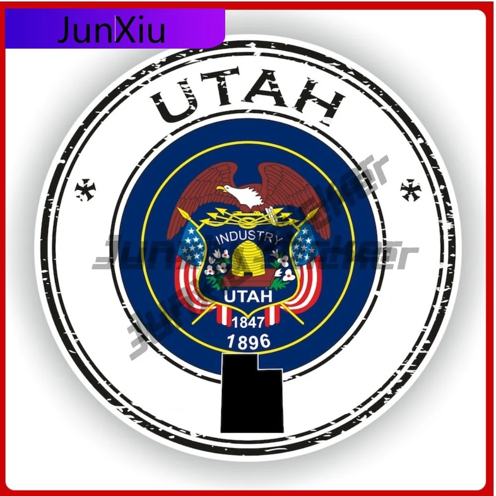 

Utah Seal Sticker Round Flag Creative Waterproof Vinyl Decal Decoration for Motocross Windshield Guitar SUV Motorcycle