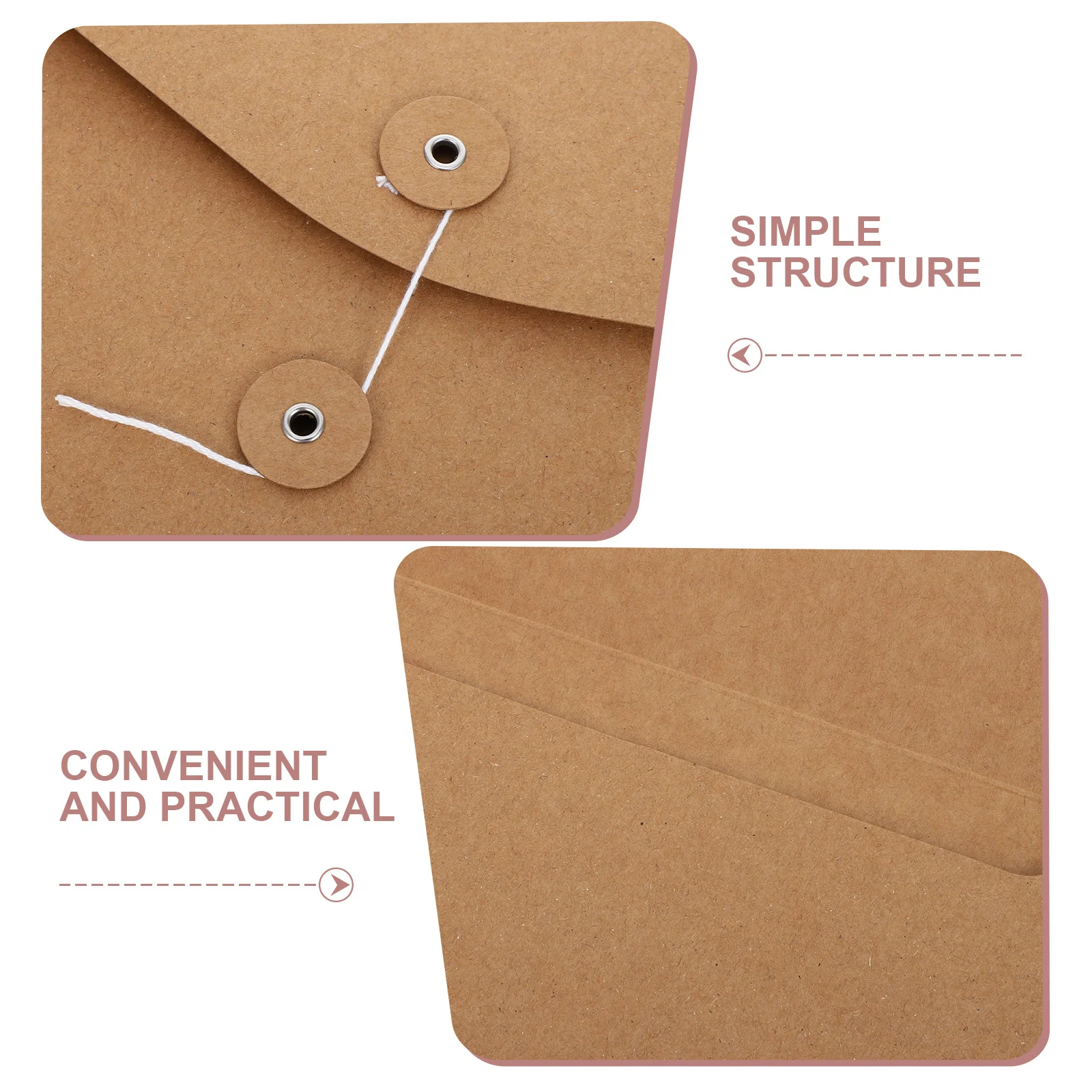 10 قطعة A4 A5 ملف مغلف المجلدات كرافت ورقة منظم المستندات سترة مع سلسلة إغلاق جيوب أفقية لمكتب المدرسة