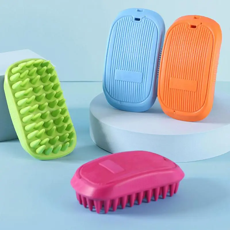 Pet Bath Brush Soothing Massage Comb For Pets Dogs Hair Care Accessories Non-Slip Grooming Scrubbers For Pet Hospital Shelter